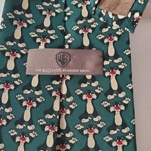 Warner Bros. Green Sylvester Cat Print Tie
